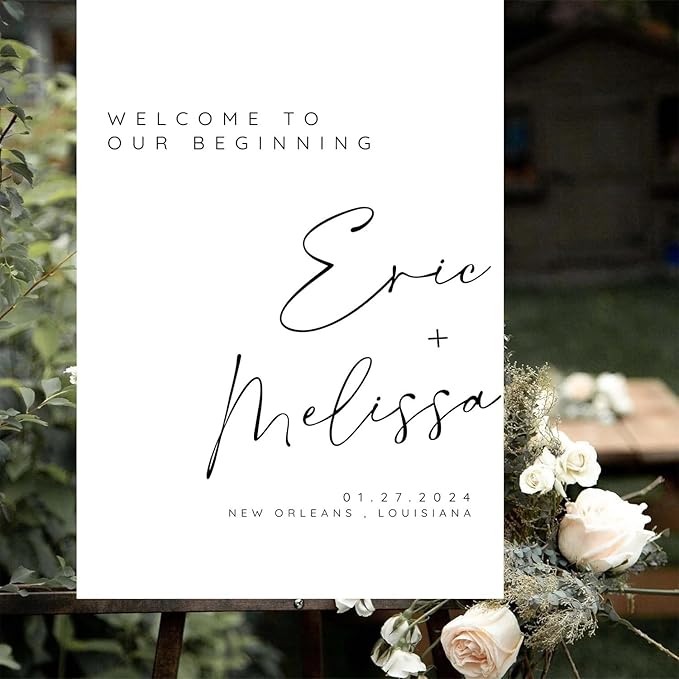 Calligraphy Wedding Welcome Signs, Welcome Sign Wedding, Customized Wedding Welcome Sign, Custom Wedding Welcome Sign