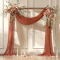 Wedding Arch Draping Fabric, 1 Panel 28" x 19Ft Terracotta Wedding Arch Drapes Sheer Backdrop Curtain for Wedding Ceremony Party Ceiling Decor