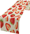 Strawberry Table Runner Spring Summer Wild Berry Fruit Theme Dinner Runner for Girl Baby Shower Party Holiday Home Kitchen Dining Table Decor 13x120