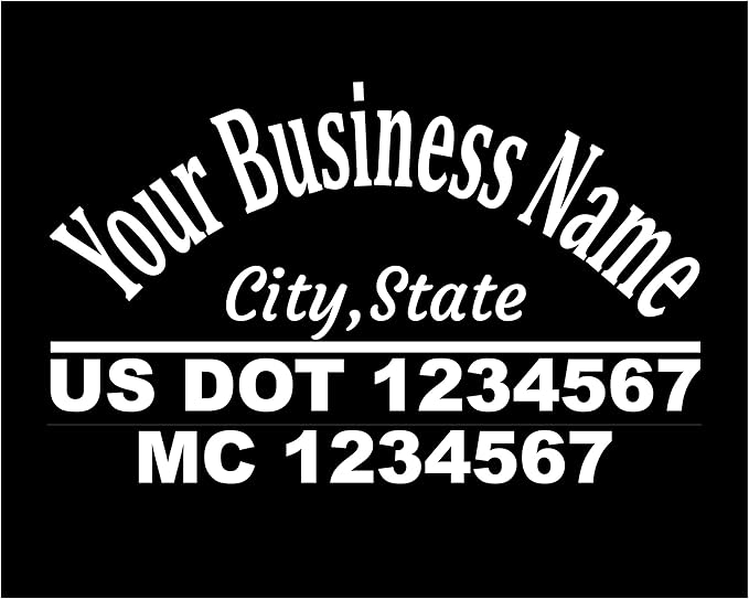 Custom US DOT Trucking Decal Stickers Tow Truck, Trucking, 18 Wheeler, Van MC Number Company Logos MC Numbers Weather Proof and Permanent Truck Signs