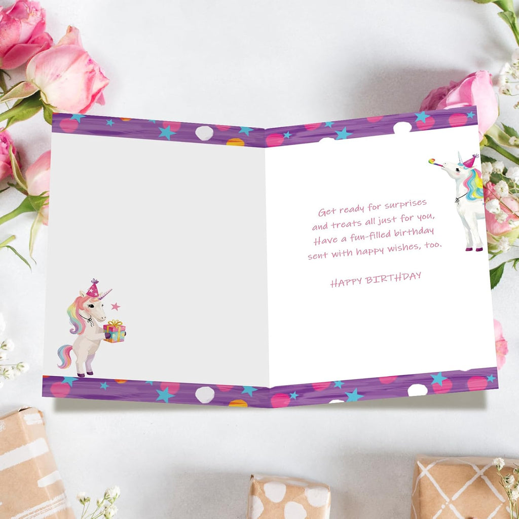 FANCYLUCKY Happy 5th Birthday Card Gift for Girls, Cute 5 Year Old Birthday Decoration for Daughter Granddaughter Niece