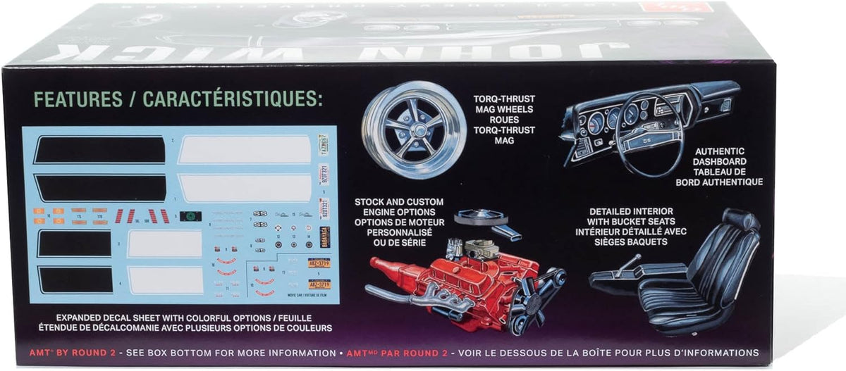 amt 1970 chevy chevelle john wick 1:25 scale, close-up detail