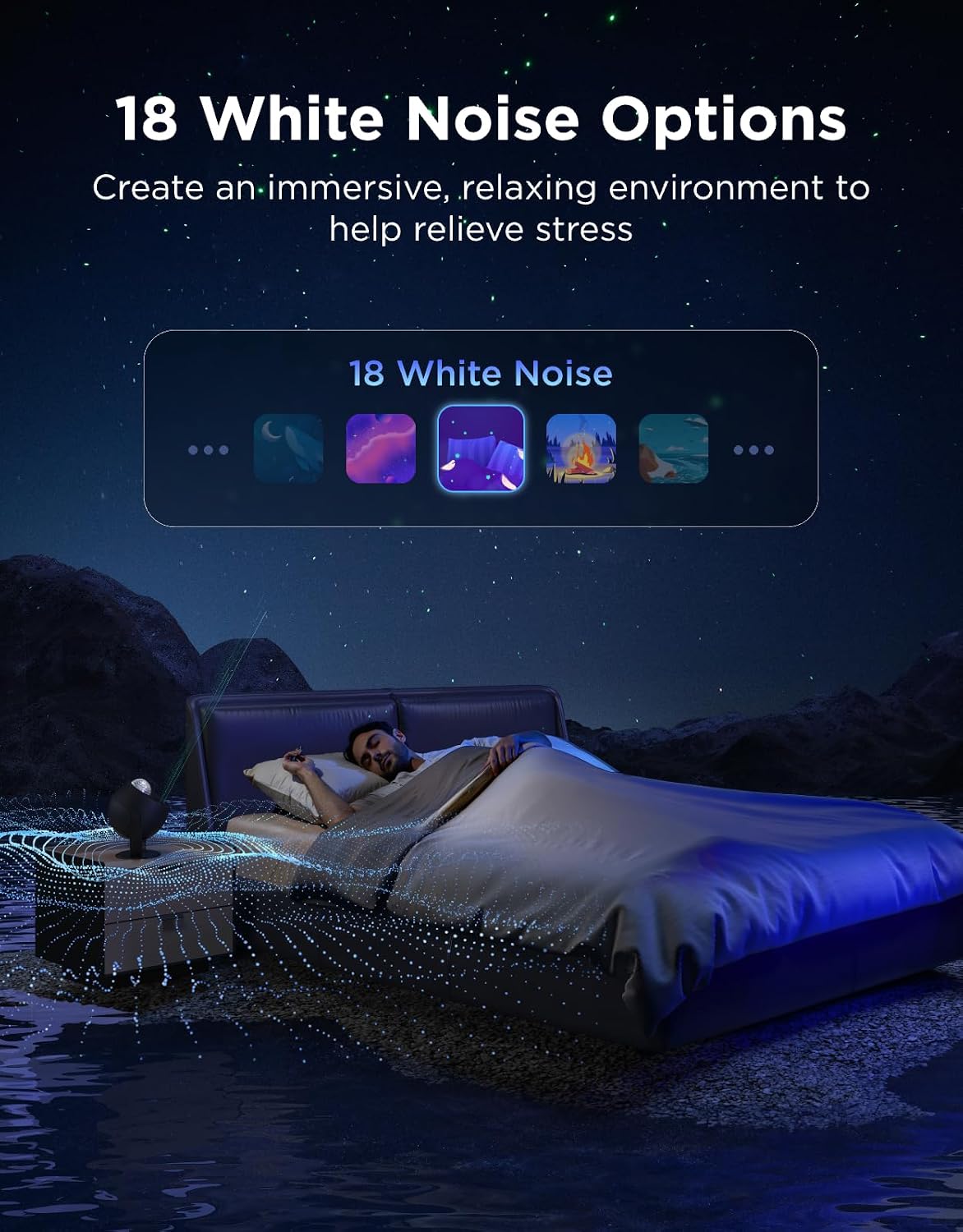 govee star light projector with ocean wave ripple on a desk or shelf