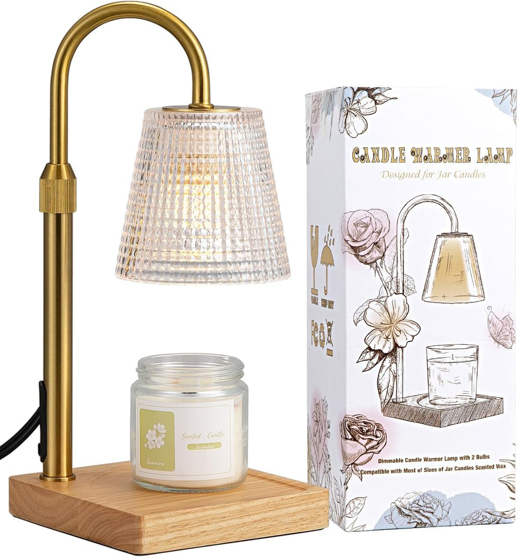 Hong-in Candle Warmer Lamp with Timer-Dimmable Adjustable Height Candle Lamp Warmer, Birthday Gifts for Women Mom Her, Housewarming Office Home Decor,Wax Warmer for Scented Wax Jar Candles