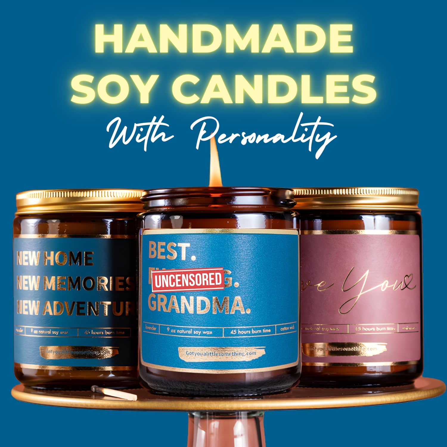 Best Grandma Ever Candle - Funny Grandma Gifts from Grandkids - Lavender Vanilla Soy Candle - Grandma Birthday & Christmas Gift Idea for Grandma from Granddaughter, Grandson or Grandkids