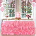 Luxury Organza Mesh Table Skirt Draping Floating Romance - Perfect for Bridal Showers, Birthday Weddings - Clear Flowing Decoration for a Wonderful Main Cake Table (Watermelon Red-6ft, 72" L×30" H)