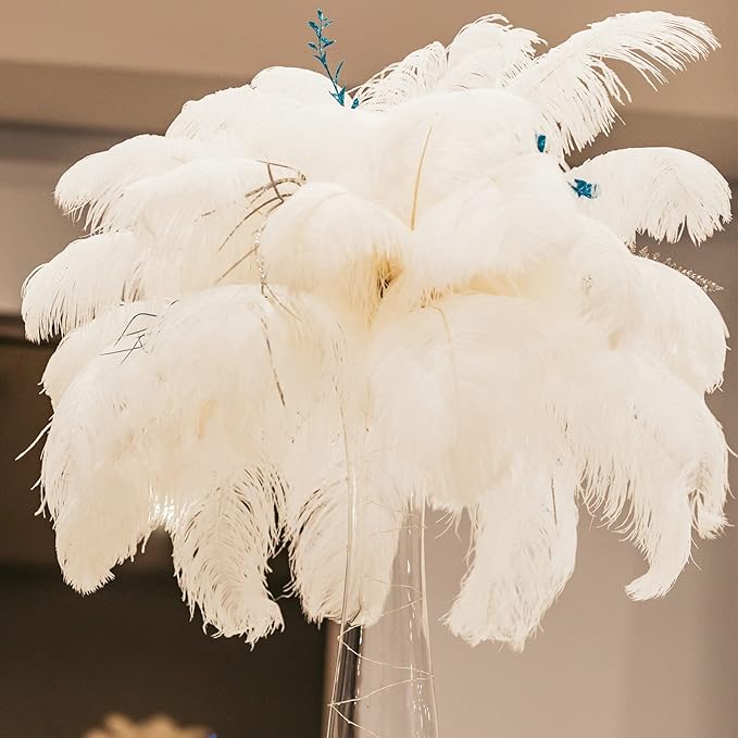 80 Pcs Large Natural Ostrich Feathers Plumes 14-16 Inch Bulk for DIY Crafts Wedding Party Centerpiece Vase
