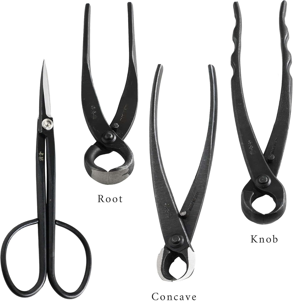 Wazakura 6PCS Bonsai Tool Kit with Roll Bag, Yasugi Steel Twig Scissors