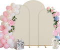 Wedding Arch Covers Arch Backdrop Cover Arch Stand Covers 7.2FT 6.6FT 6FT Set 3 Arch Cover Spandex Fabric Stretchy Backdrop for Wedding Birthday Party Decoration Baby Shower (Off-White)