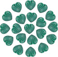 PATIKIL 20 Pcs Natural Heart Shaped Crystal Stone, 0.6 Inch Mini Polished Love Gemstone Crystal, Pocket Rock Engraved Worry Stones for Women Gifts Meditation, Peacock Green