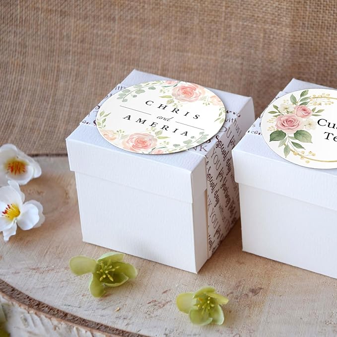 Custom Round Sticker Labels Personalized Stickers with Logo&Text Design Sticker for Wedding Favors Businesses Logo Birthday Gift Boxes Label 50-1000 Pack