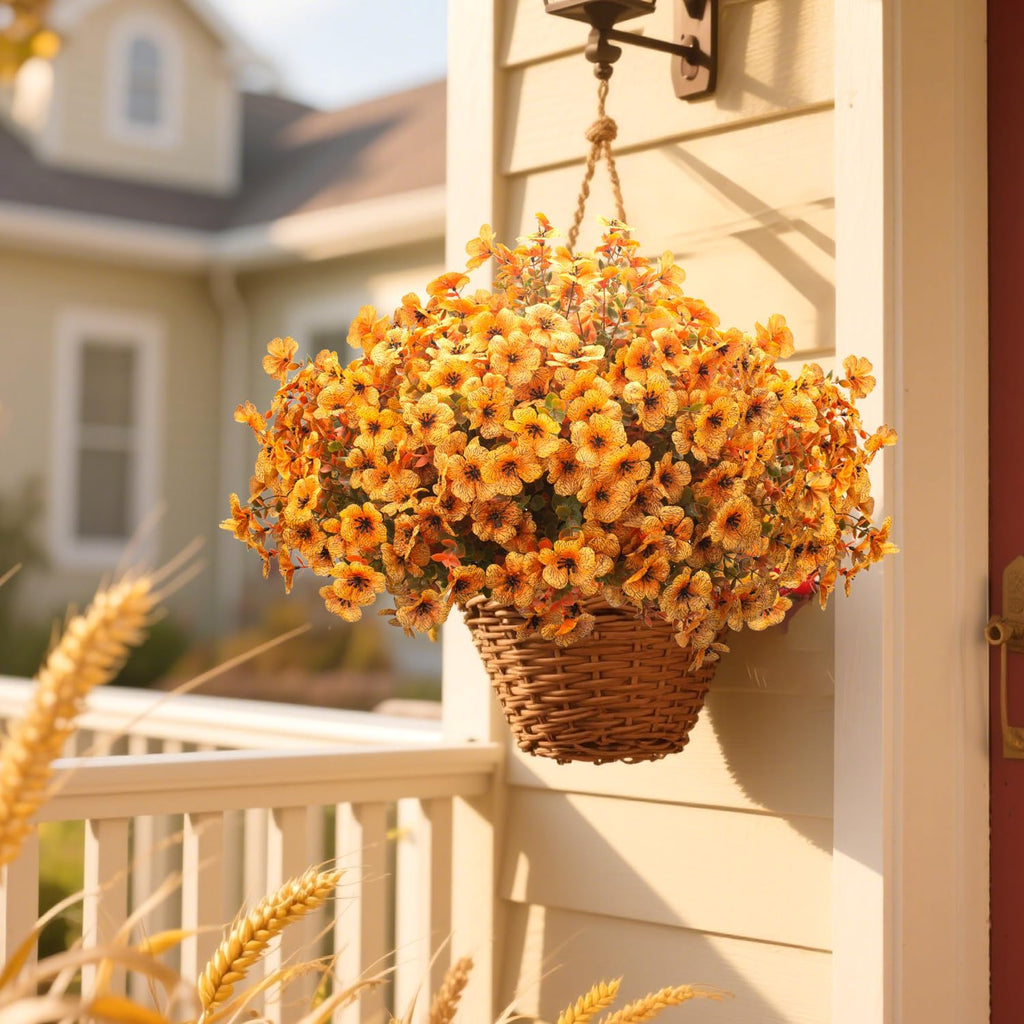 grunyia 16 bundles artificial fall flowers uv resistant, package contents