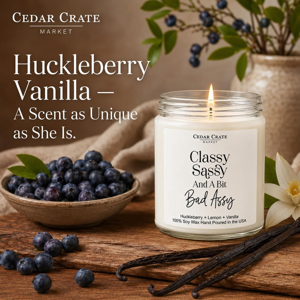 CEDAR CRATE MARKET - Funny Candles for Women Adult Humor - Classy Sassy - Best Friend Birthday Gift for Who Have Everything, Retirement, Woman Coworker, Girlfriend, 100% Soy Wax, Handmade in USA