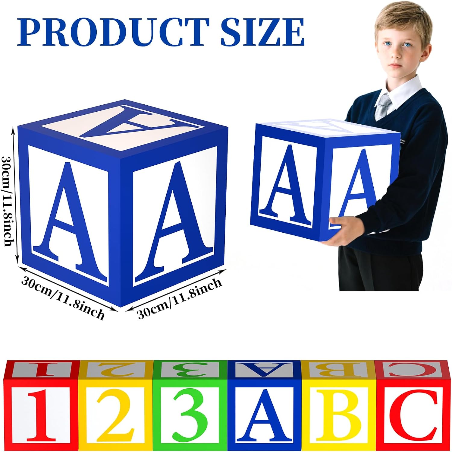 6 Pcs ABC 123 Party Decorations Back to School Decoration ABC Alphabet Party Favor Balloon Box, Block Boxes Favor Balloon Boxes Inspire Story Birthday Party Decor for School Baby Shower