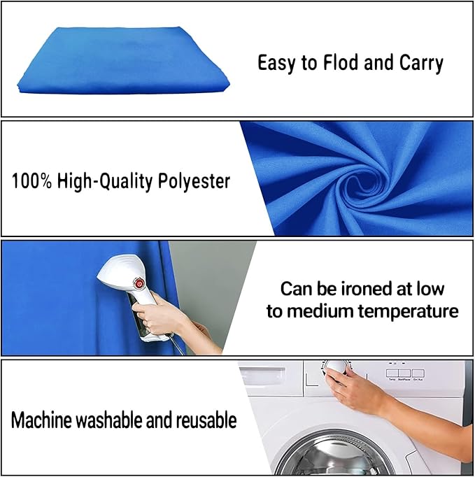 8x10FT Royal Blue Screen Backdrop for Photography, Solid Blue Photo Background Portrait for Party Portrait Photoshoots Booth Video Studio