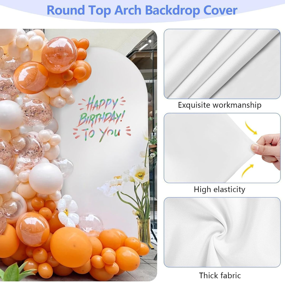 hemmotop metal arch backdrop stand and cover set, side view