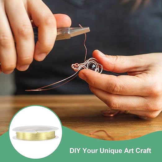 0.8 mm/20 Gauge Copper Wire for Jewelry Making, 7.5FT Copper Beading Craft Wire for Jewelry/Weaving/DIY Crafting/Planting, Color-Retaining [2.3 M, Light Golden]