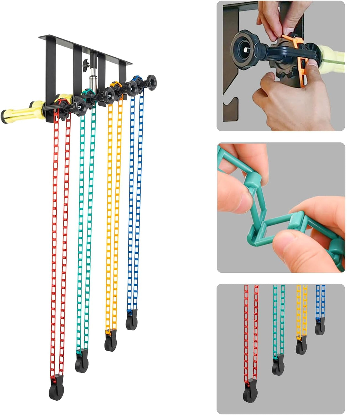 Photography Backdrop Roller Support System, 4 Rollers, Wall/Celing/Light Stan...