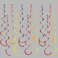36 Pcs Fall Hanging Swirl Decorations Brown Burgundy Orange Yellow Felt Swirl Streamer Spiral Ceiling Decorations Garland for Autumn Thanksgiving Harvest Birthday Wedding Bridal Shower Party Supplies