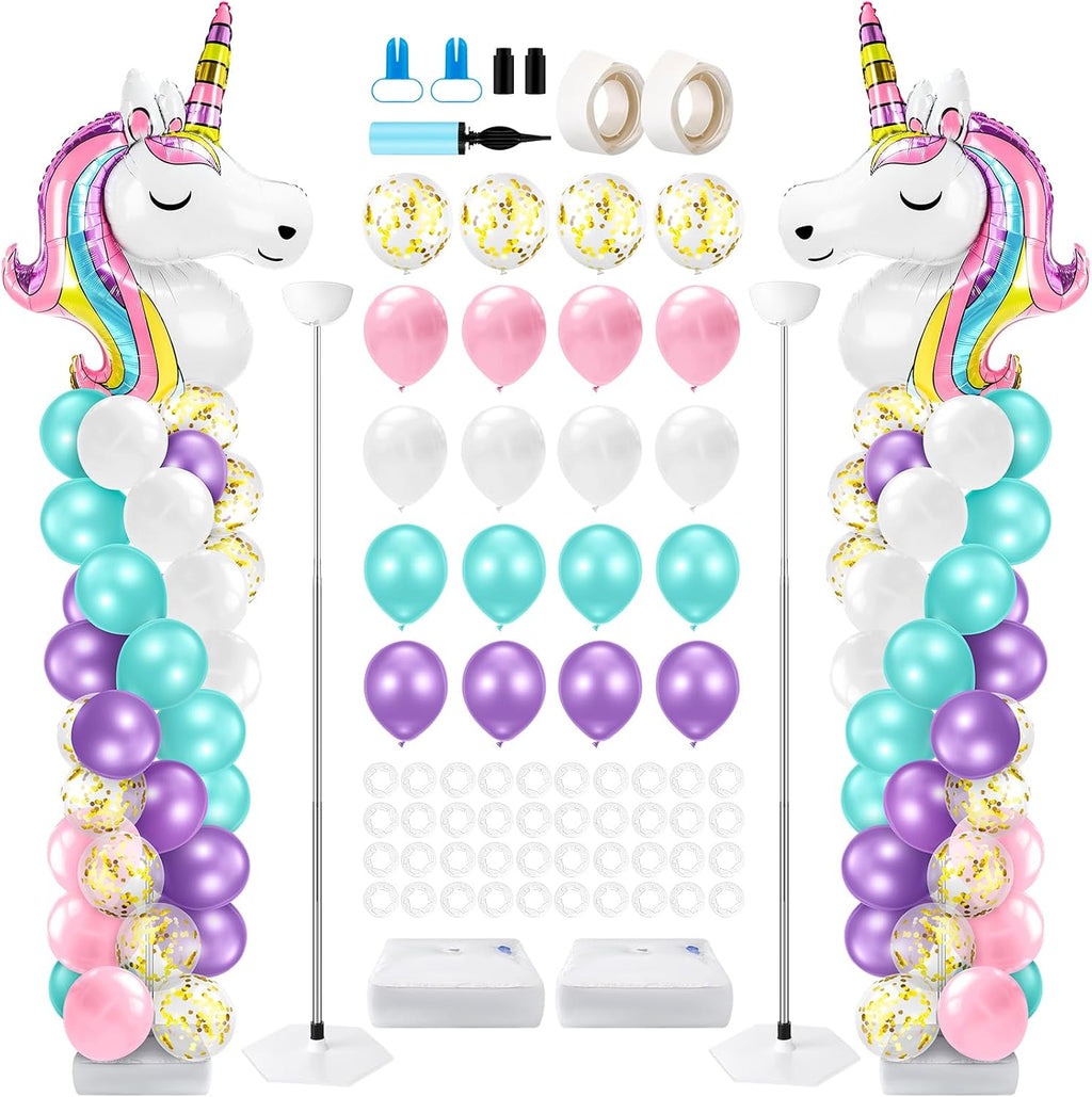 kasyat 2 sets unicorn balloon column stand kit, main product view