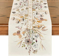 Artoid Mode Wildflower Leaves Floral Fall Table Runner, Autumn Thanksgiving Kitchen Dining Table Decoration for Indoor Outdoor Home Party 13x90 Inch
