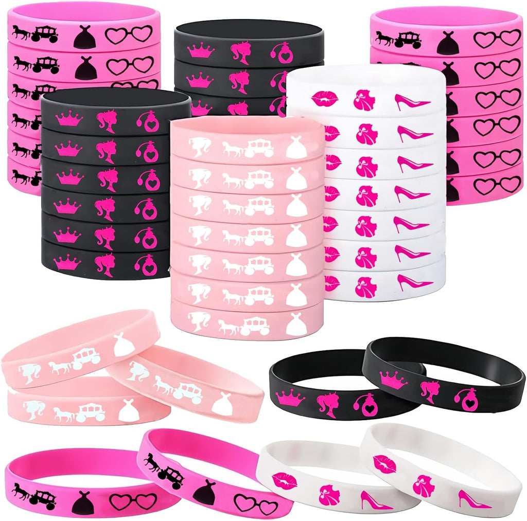 CHSLtmxq 122 PCS Pink Party Favors, Toy Goodie Bag Stuffers, Princess Set | 122pcs pink toy party favors and goodie bag stuffers with gift boxes, glasses, bracelets, straws, wands, and stickers.