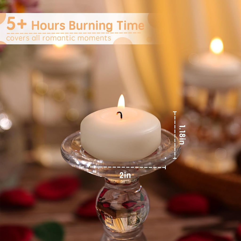 36 Pack Floating Candles,2 inch Ivory Unscented Dripless Floating Candle for Centerpieces,5-6H Burning 2" Water Candles Bulk for Cylinder Vases,Weddings,Christmas Party,and Holiday