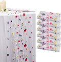 BINBE 6pcs Ivory Daisy Fall Table Runner Embroidery Gauze 10FT Florals Seasonal Tulle Holiday Birthday Kitchen Dining Table Decor for Home Party