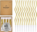 PHD CAKE 48-Count Gold Spiral Long Thin Metallic Birthday Candles, Cake Candles, Birthday Parties, Wedding Decorations, Party Candles
