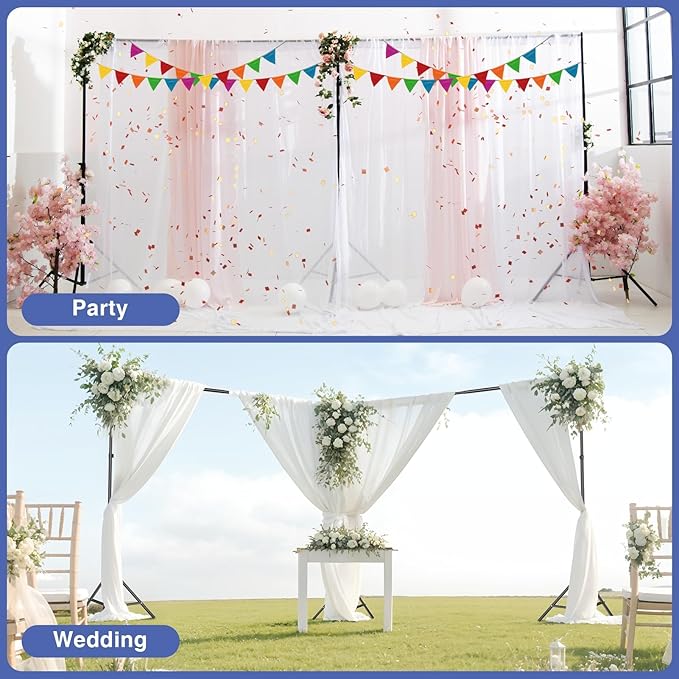 EMART Backdrop Stand, 20x7ft(WxH) Large Adjustable Background Support System with 308° Angle Rotatable Connector, 8 Clamps, 3 Sandbags and Carry Bag for Paties, Wedding, Photography Studio