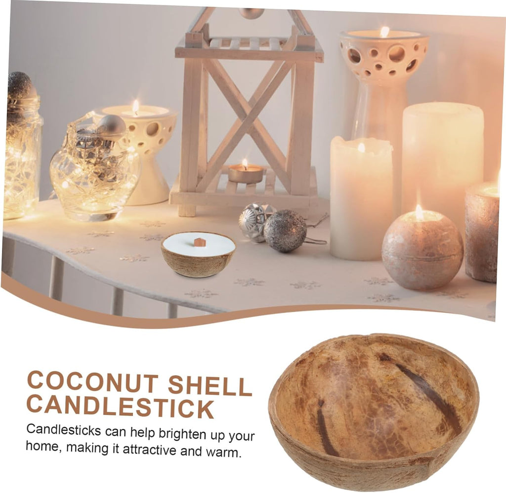 NUOBESTY Coconut Shell Aromatherapy Candle Cup Large Wax Bowl Candle Holders for Cozy Decor