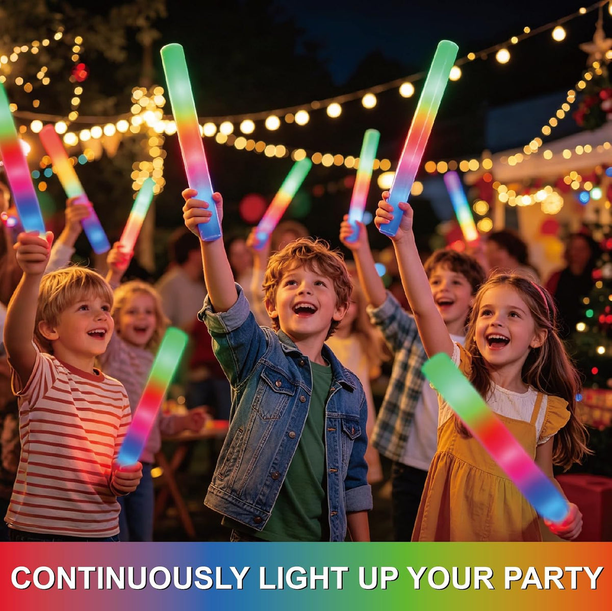pelreame 105 Pack LED Light Up Foam Wands, 3 Modes Colorful Flashing Cheering...