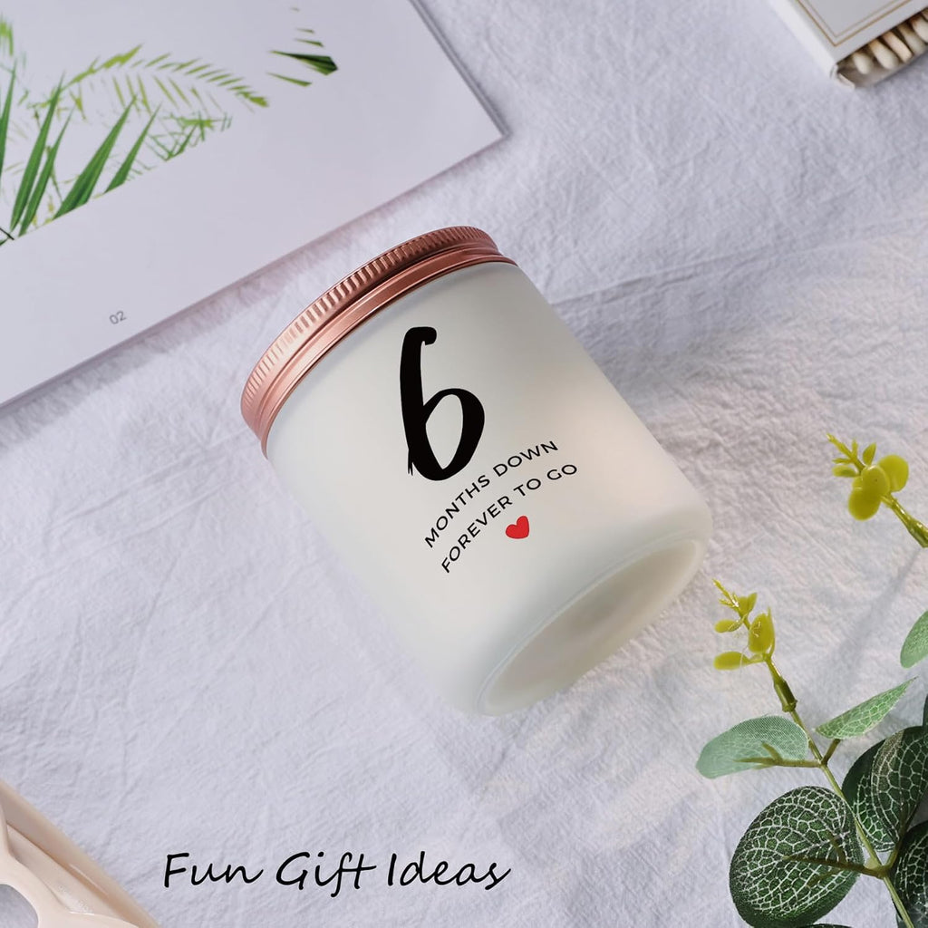 6 Months Anniversary Candle Gifts, Best 6 Months Wedding Anniversary Couple Her Him Girlfriend Boyfriend Women Gifts