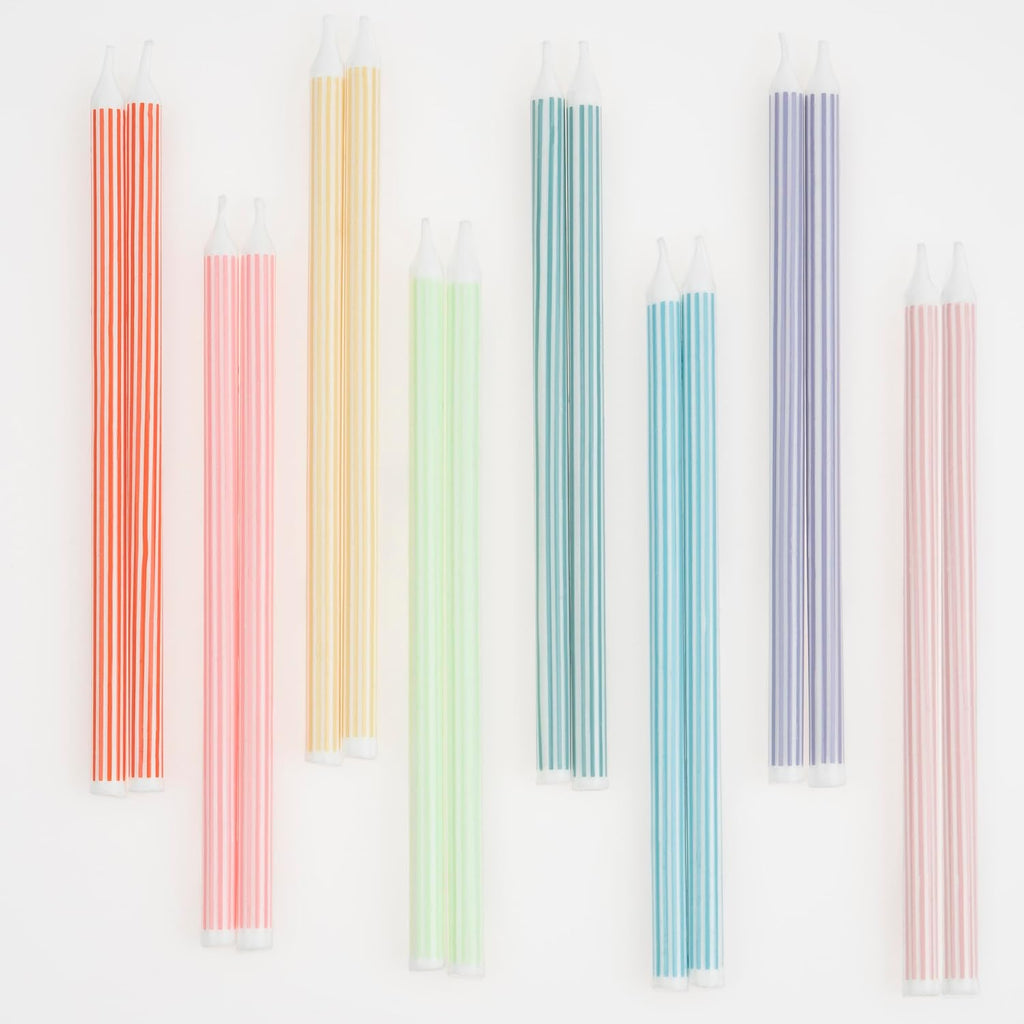 Meri Meri Happy Birthday Candles for Cake (Pack of 16), 2 Sizes of Birthday Cake Candles, Unscented, Meri Meri Candles
