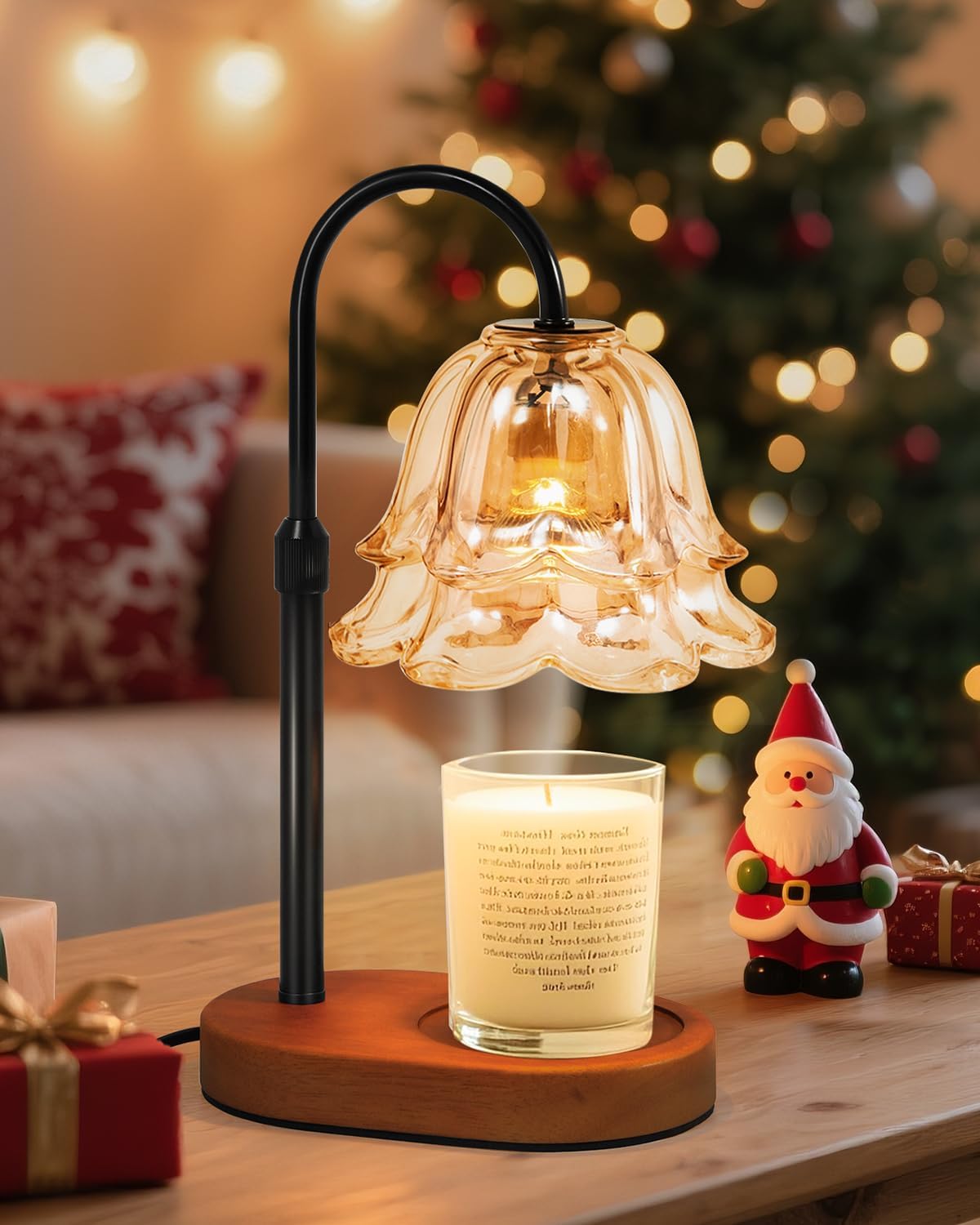 Flower Candle Warmer Lamp with Timer - Dimmable Electric Candle Warming Lamps, Adjustable Wax Melter Wamers Light for Jar Candles, Birthday Gifts for Women, Christmas New Home Decor