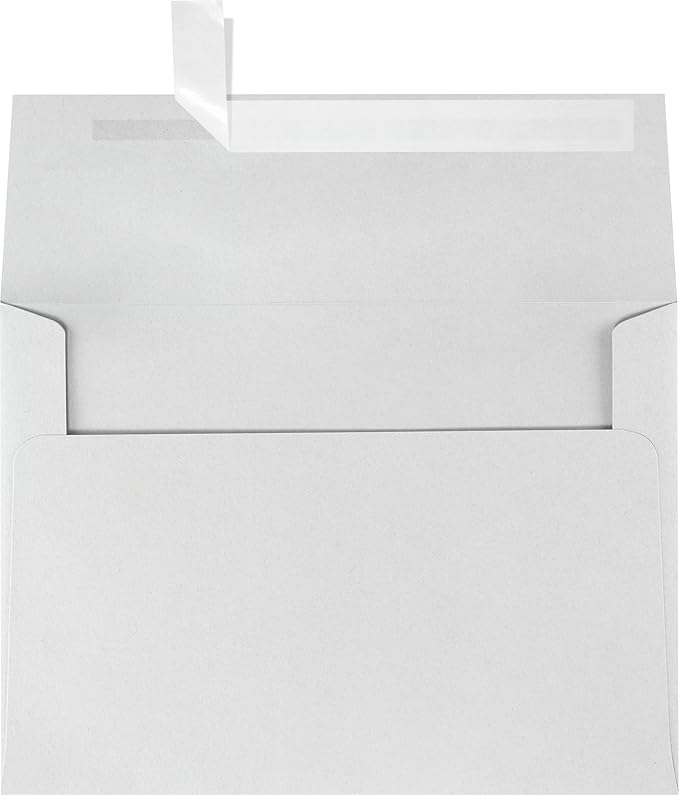 LUXPaper A7 Invitation Envelopes | Peel & Press | 5 1/4" x 7 1/4" | Gray | 80lb. Text | 100% Cotton | 50 Qty