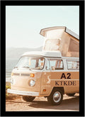 KTKDE A2 Poster Frame Black 16.5x23.4 inch Woodgrain Picture Frames,Vertical & Horizontal Wall Hanging Large Picture Frame for Photos,Posters and Artwork - Perfect for Christmas gifts and Home Decor