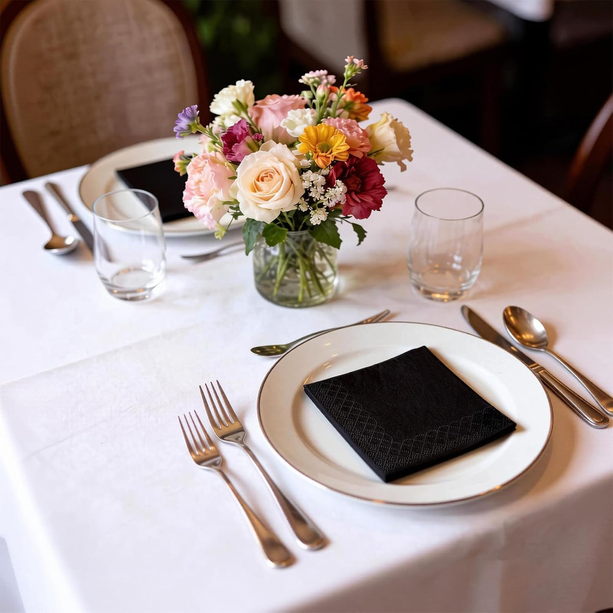 Black Cocktail Napkins - 800 Count Disposable Paper Napkins, 2-Ply 4.5 x 4.5 ...