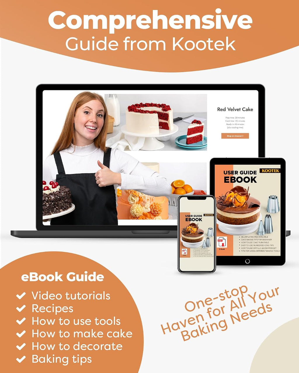 Kootek 700pcs Cake Decorating Kit, Baking Supplies with Springform Pans, Cake Turntable for Decorating, Piping Tips Set, Pastry Bags, and More Baking Tools for Mother's Day