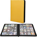 Premium 1000+ Pockets Trading Card Binder, 16-Pocket Ringless Side-Loading Album for TCG, MTG, Lorcana, Sports & Standard-Size Cards (Yellow)