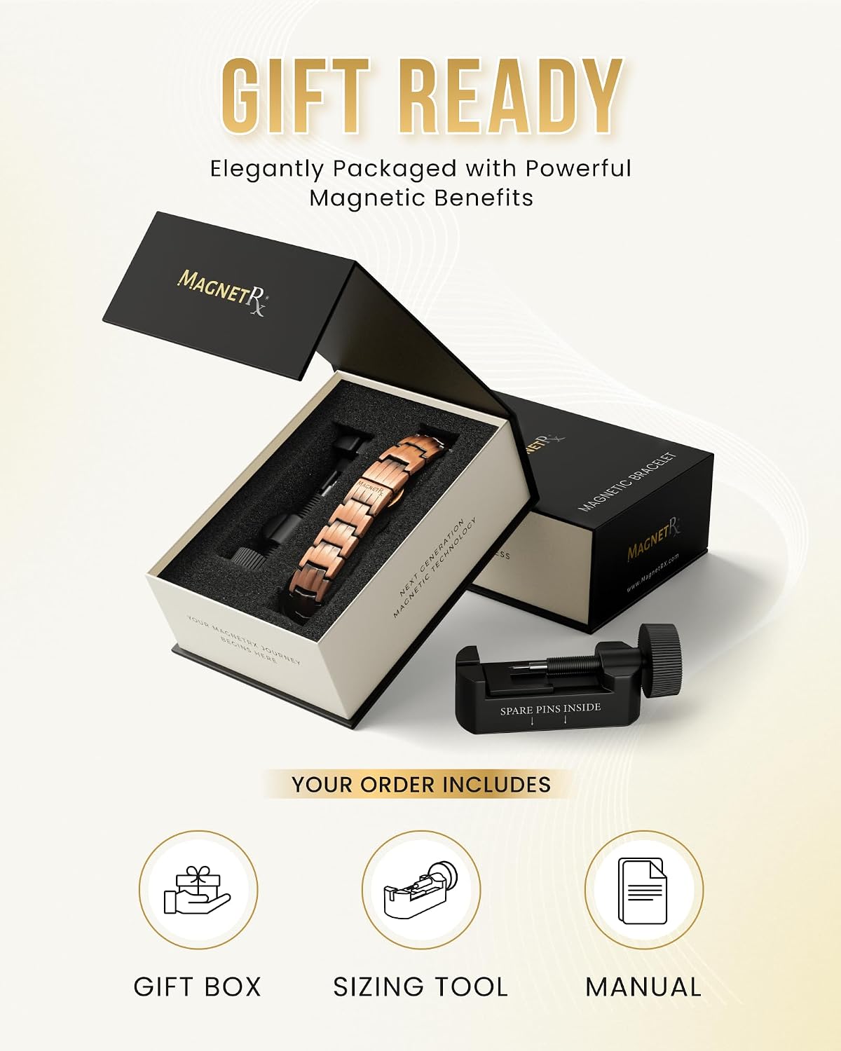 MagnetRX® EllipseMAX 5X Strength Magnetic Copper Bracelet for Men