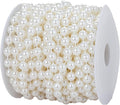 8mm Crafts Faux Pearl Beads Garland Pearl Bead Roll Strand of Pearls to Decorate Floral Centerpieces Wedding Party Favor Christmas Tree(33 Feet Ivory)