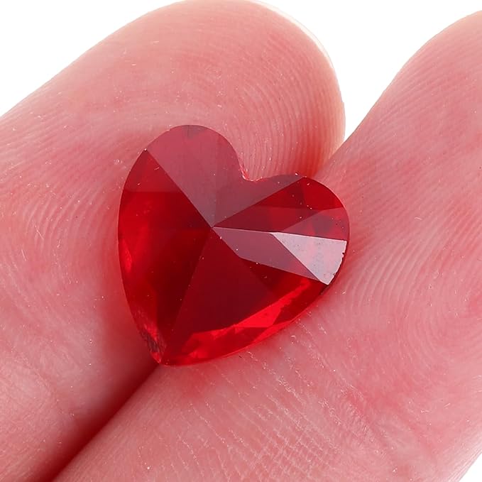 HEALLILY 20pcs Glass Red Heart Crystals Rhinestones Diamonds Valentines Day Wedding Table Scatter Confetti Vase Fillers