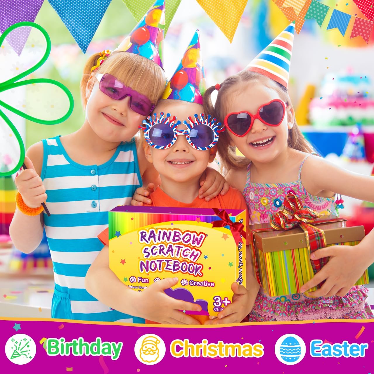 Party Favors for Kids 4-8-12: 24 Pack Scratch Rainbow Art Crafts Notebook, Coloring Book Goodie Bags Stuffers Kit, Bulk Birthday Gift Classroom Prizes Girl Boy Toddler
