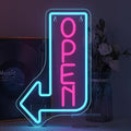 Looklight Blue Open Arrow Neon Sign Dimmale Neon Lights For Wall Decor Led Lights For Bars Stores Coffee Shop Hotel Window Outdoor Decor USB Powered 10 x15.75in