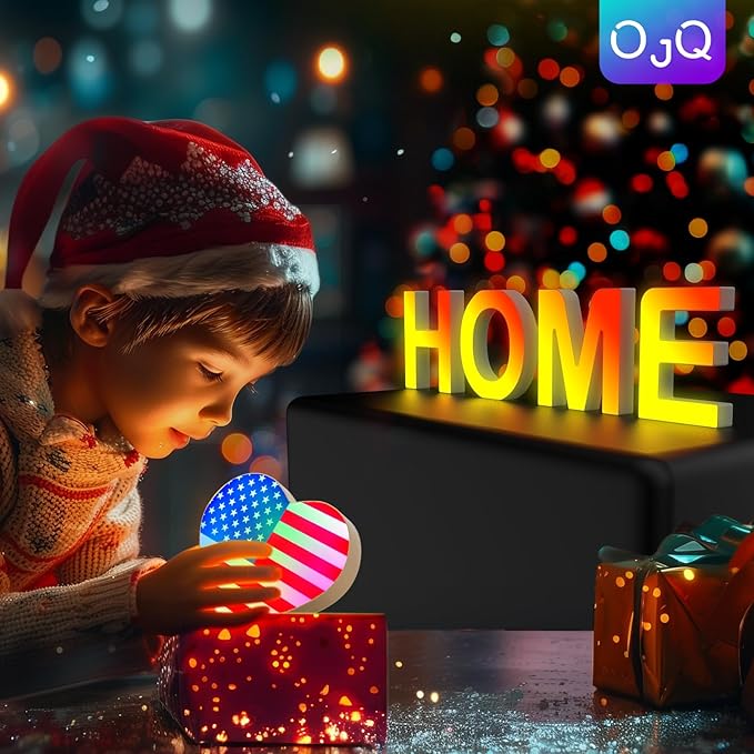 OJQ Light Up Letters LED Letter - Bedroom Lighted Colorful Alphabet Letter Music Sync Color Change - Christmas Birthday Gifts for Girl - Teen Girls Room Decor Gifts Party Home Wall Bedroom Decor