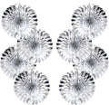 Silver Birthday Decorations,DIY Silver Paper Fans Hanging Decoration ,DecoracióN De CumpleañOs para Hombre,Wedding Decorations for Party 12in,Birthday Decorations for Men 30 Color DIY Set (Silver)
