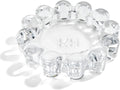 khtumeware Chic Clear Bubble Glass Candle Dish – Modern Clear Glass Candle Holder for Tealights & Diffusers, Decorative Tray for Home & Tabletop Decor（1 Pack）
