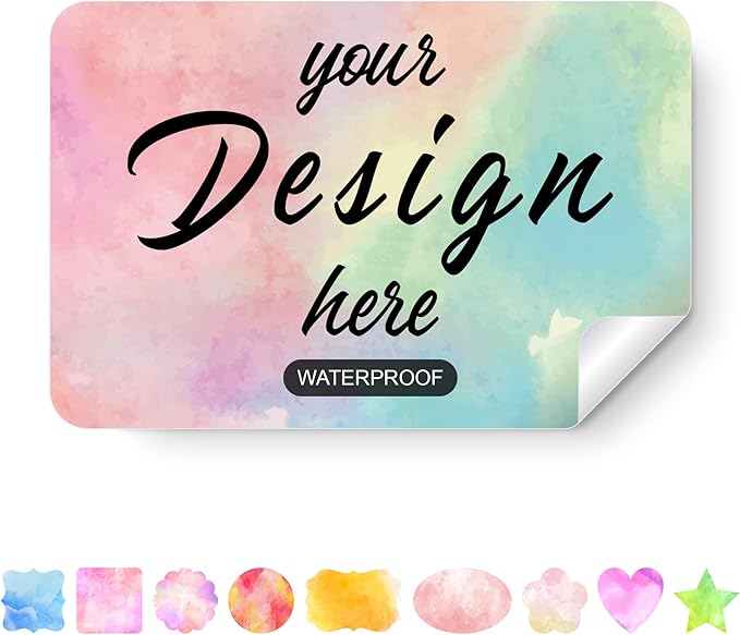 Custom Stickers Personalized Labels - Customized Stickers with Any Design Image Logo Text,Custom Stickers for Business Logo,Custom Thank You Label Stickers,100 Labels (Rectangle,6"x3")
