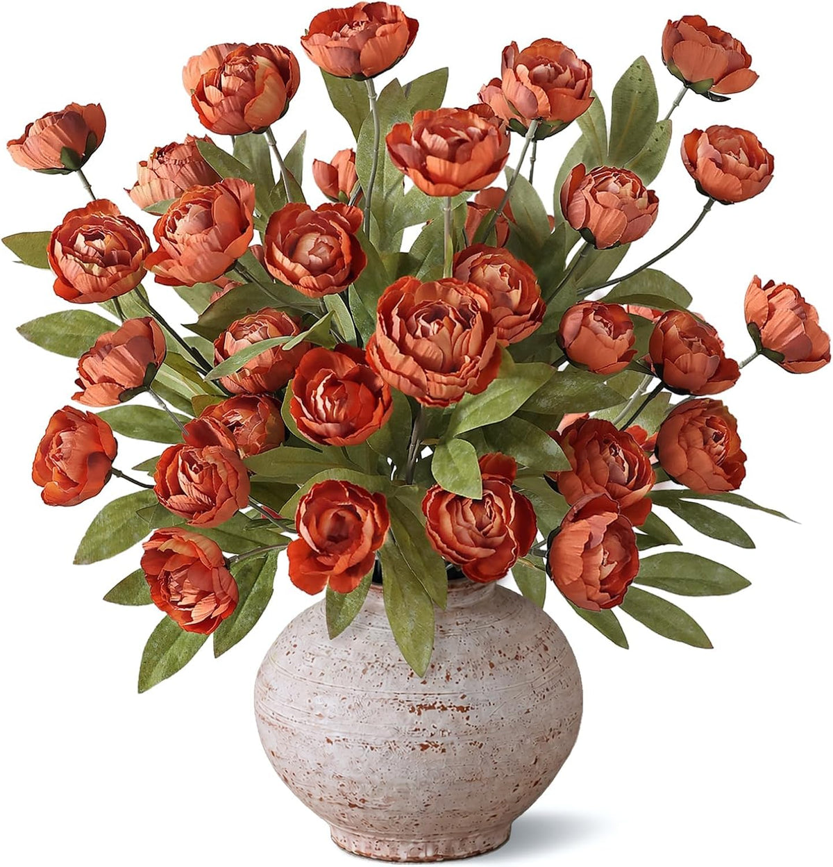 27" artificial fall peony silk flower stems for, view 9